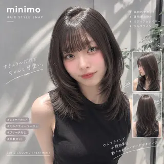 ミディアム カラー レイヤー/巻ける 縮毛矯正🇰🇷早坂のヘアスタイル