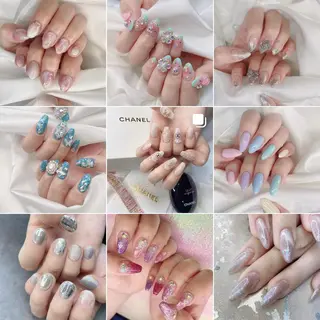 ネイル 渋谷／チップ長さ出し 👑アプレgel-xのネイルデザイン