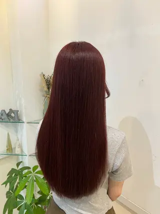 ロング カラー ブリーチしない暖色 カラー🥀杉 優菜のヘアスタイル