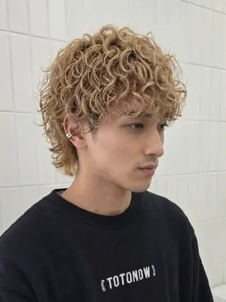 ショート カラー パーマ メンズ ヨクト/当日直前✨ 予約大歓迎🙆♀️のヘアスタイル
