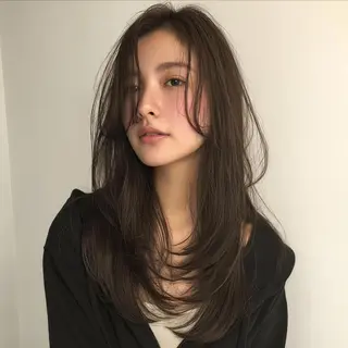 ロング 韓国レイヤーカット✨ 縮毛矯正　原田 優作のヘアスタイル