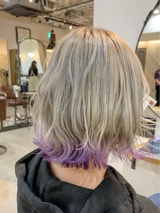 ミディアム カラー ハイトーンカラー♡ yuのヘアスタイル