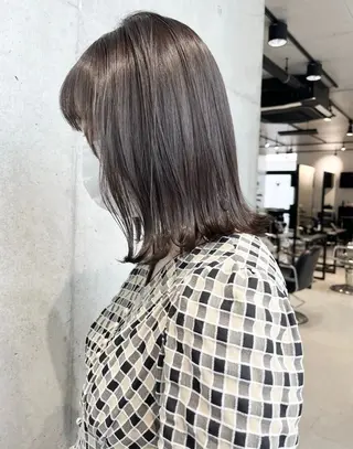 ミディアム カラー パーマ 透明感カラー✂︎ /縮毛矯正/YUKAのヘアスタイル