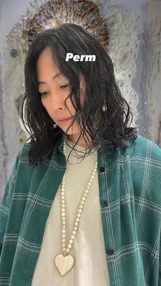ミディアム パーマ JUURI- Shionのヘアスタイル