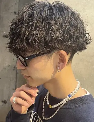 ショート パーマ メンズ 🌀toa/波巻き✨ /メンズパーマ／栄のヘアスタイル