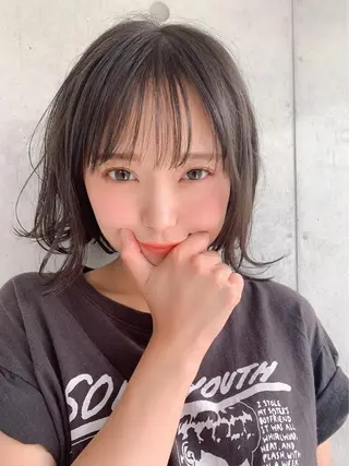 ミディアム カラー パーマ ヘアアレンジ メンズ キッズ ネイル マツエク・マツパ 韓国/トレンド レイヤー【101】のヘアスタイル