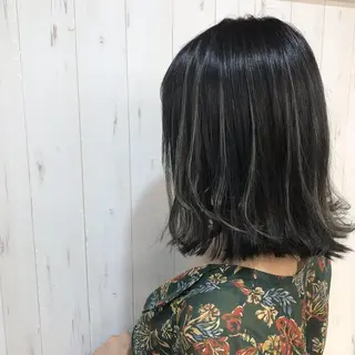 セミロング カラー M字・前髪割れ 改善メンズ特化/栢沼のヘアスタイル
