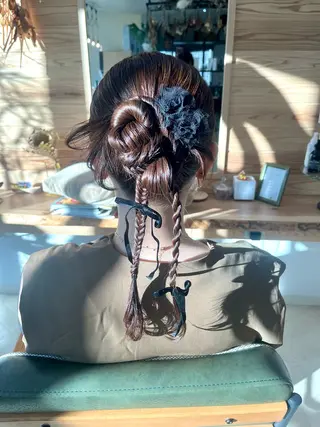 セミロング ヘアアレンジ 佐藤 美聡のヘアスタイル