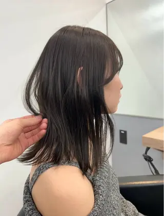 ミディアム カラー ヘアアレンジ ‎透明感×艶髪 ‎🫒maki🎀のヘアスタイル