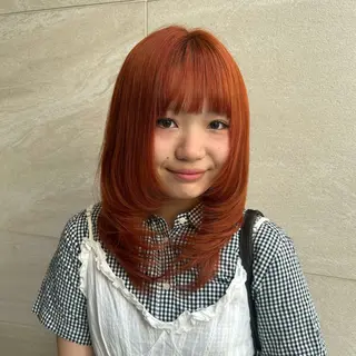 ミディアム レイヤー🎀透明感 カラー|ワンホンのヘアスタイル
