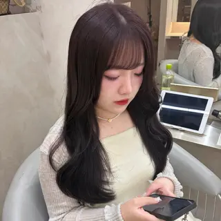 ロング カラー Rio🎀ブリーチ なし透明感♡顔周り♡のヘアスタイル
