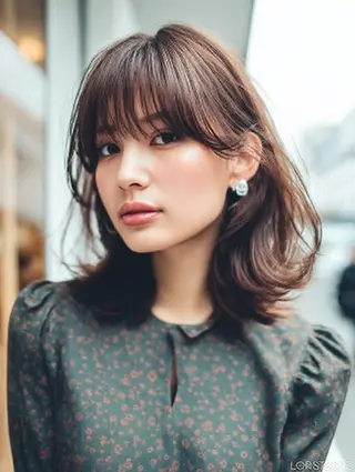 セミロング 絶対可愛い🍎透明感 カラーあります✨蕾祁のヘアスタイル