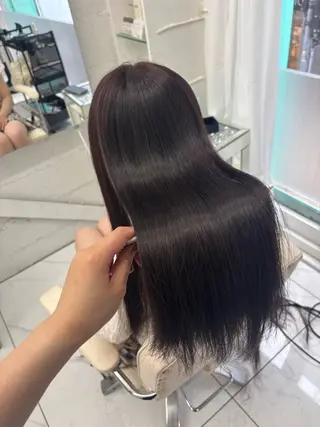 ロング 透明感ツヤカラー/ 縮毛矯正/静岡のヘアスタイル