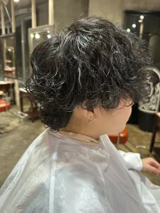 ショート 🔥コテ巻き風 ボブパーマ🔥のヘアスタイル