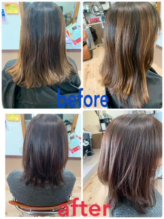セミロング カラー 中本 愛理のヘアスタイル