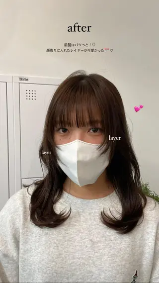 セミロング 立野 莉央のヘアスタイル