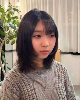ミディアム 無料カットモデル募集 岡千尋のヘアスタイル