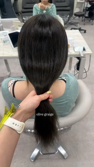 ロング カラー 美髪矯正/ベージュ カラー🧸綾里のヘアスタイル