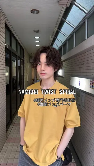 ミディアム パーマ メンズ パーマ職人 渡邊　優雅のヘアスタイル