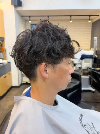 ミディアム パーマ メンズ 【癒しのバーバー】 小野寺のヘアスタイル