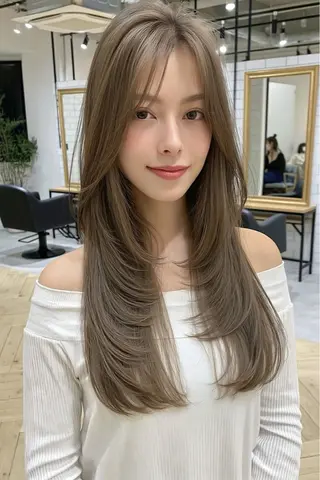 ロング バタフライレイヤー/ ニシトモユキのヘアスタイル