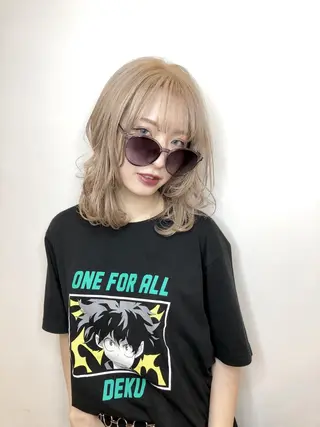 ミディアム シールエクステ×美髪 改善/ヨシモトカンジのヘアスタイル