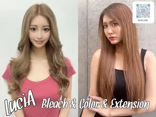 ロング カラー ヘアアレンジ エクステ¥5000 LuciAカラーのヘアスタイル