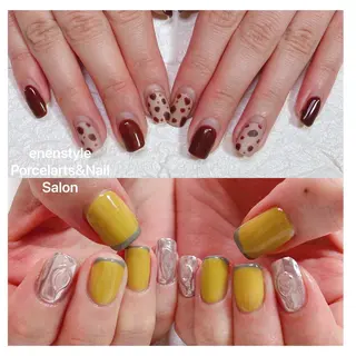 ミディアム ネイル 🐾enen style 🐾のネイルデザイン