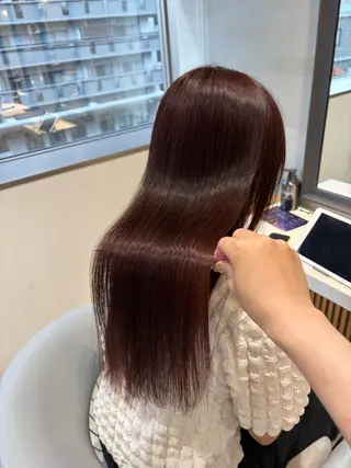 セミロング カラー ヘアセット/レイヤー オリーブ/はるかのヘアスタイル