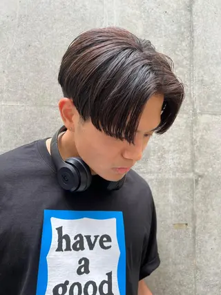 ミディアム メンズ メンズ専門ブリー チカラー⚡️リュウジのヘアスタイル
