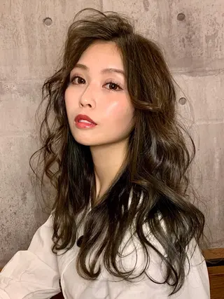 セミロング カラー パーマ メンズ縮毛矯正 細谷碧海のヘアスタイル