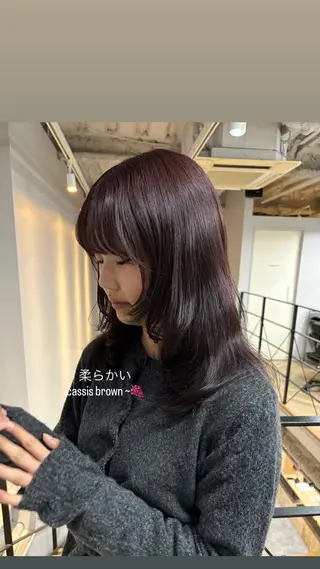 ミディアム カラー 石井聖愛/名古屋/ 伏見/カラーモデルのヘアスタイル