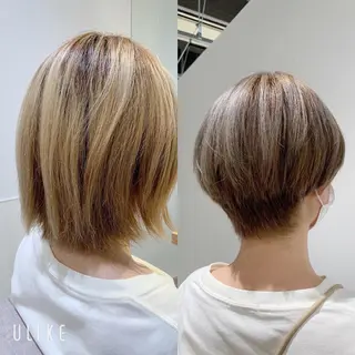 ショート カラー 透明感カラー ボブ/ 直感カラー診断のヘアスタイル