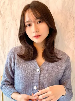 ミディアム カラー 上品ヘア🤍顔周り/ レイヤー✨/林遼一郎のヘアスタイル
