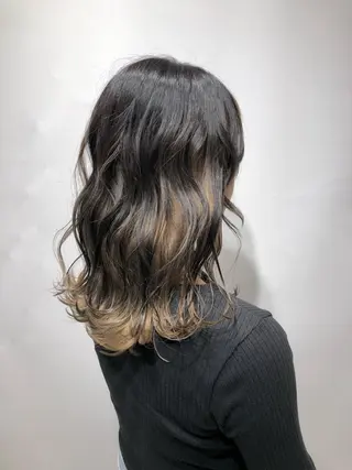 セミロング カラー 中野 竜介のヘアスタイル