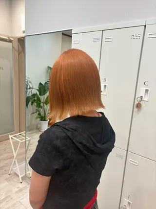 カラー まろみ暖色×ボブ ×chia🕯のヘアスタイル