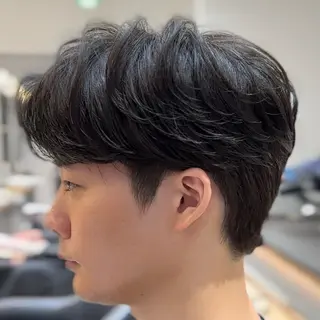 パーマ メンズ ✨ブリーチなし✨ 🫧透明感カラー🫧のヘアスタイル