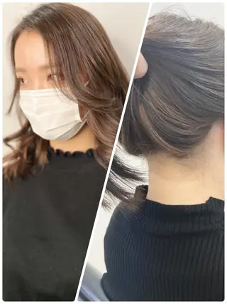 セミロング カラー レイヤーカット 赤み消し　店長/大和のヘアスタイル