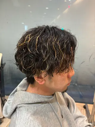 カラー パーマ メンズ おもだか　がく /横須賀中央のヘアスタイル