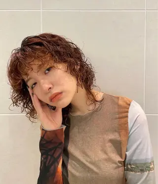 ミディアム パーマ 韓国ヘア💇🏼 kanonのヘアスタイル