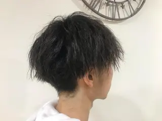 パーマ メンズ 暖色カラー🍊 ボブ🌿顔周りcutのヘアスタイル