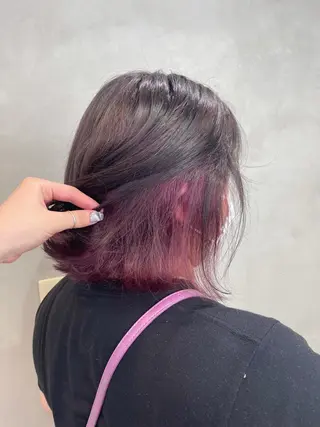 ミディアム カラー ヘアアレンジ 色落ちまでキレイに！ ！女性サロンのヘアスタイル