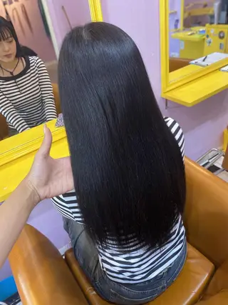 ロング カラー ヘアアレンジ 大阪レミーエクステ チビ編み込みのヘアスタイル