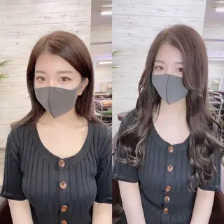 セミロング カラー ヘアアレンジ FAAM Tsuneのヘアスタイル