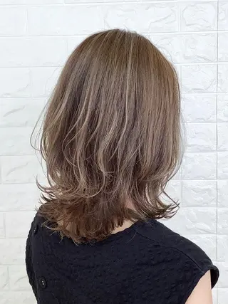 ミディアム カラー 髪質改善縮毛矯正 美容師✂️山崎竜二のヘアスタイル