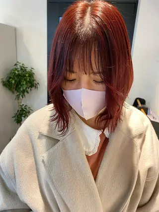 ロング カラー パーマ ヘアアレンジ メンズ アイブロウ MOE /Zina横浜2ndのヘアスタイル