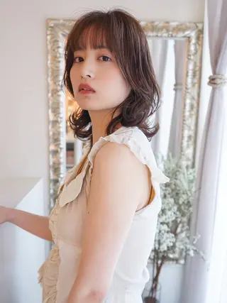 ミディアム カラー 花井 啓好のヘアスタイル