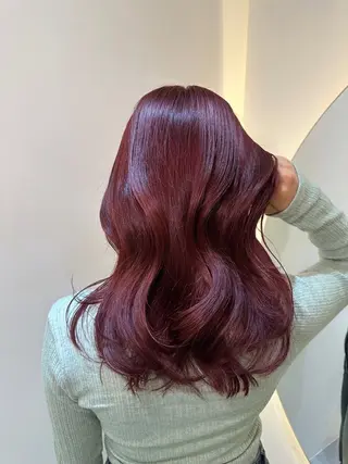 セミロング カラー ヘアアレンジ 透明感カラー🩵 レイヤーカットYUIのヘアスタイル
