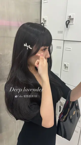 ロング カラー 抜け感レイヤー︴ ニュアンスカラーのヘアスタイル
