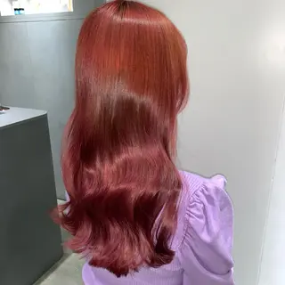ロング カラー ヘアアレンジ 新宿♥ハッシュカット 暖色カラー♥Unaのヘアスタイル